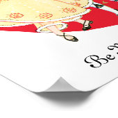 Vintager Valentinstag, Mädchen, Harlequin und Herz Poster (Ecke)