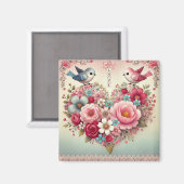 Vintager Valentinstag Magnet (Vorderseite/Rückseite)