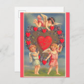 Vintager Valentinstag Niedlich Cherubs Postkarte (Vorne/Hinten)