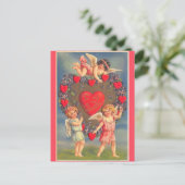 Vintager Valentinstag Niedlich Cherubs Postkarte (Stehend Vorderseite)