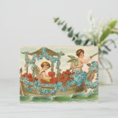 Vintager Valentinstag niedliche Herzklopfen Feiertagskarte (Stehend Vorderseite)