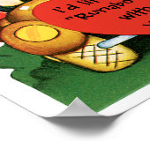 Vintager Valentinstag, Niedlicher Junge und Mädche Poster (Ecke)