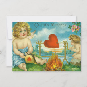 Vintager Valentinstag niedliches Cupidin-Cupie-Her Feiertagskarte