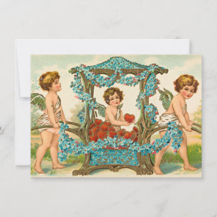 Vintager Valentinstag niedliches Cupidin-Cupie-Her Feiertagskarte