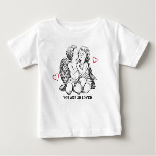 Vintager Valentinstag Niedliches Herz Retro Angeli Baby T-shirt