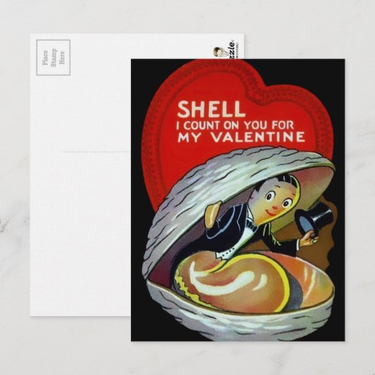 Vintager Valentinstag Postkarte (Vorne/Hinten)