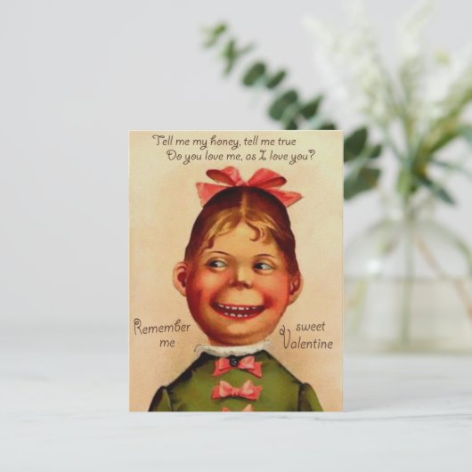 Vintager Valentinstag Postkarte (Stehend Vorderseite)