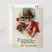 Vintager Valentinstag Postkarte (Vorne/Hinten)