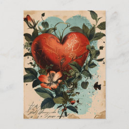 Vintager Valentinstag Postkarte