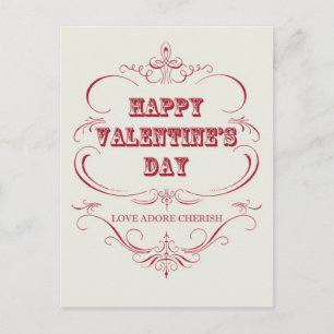 Vintager Valentinstag Postkarte