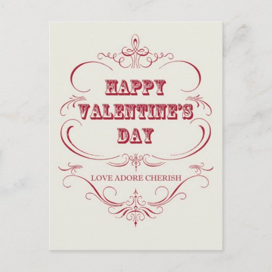 Vintager Valentinstag Postkarte (Vorderseite)