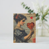 Vintager Valentinstag Postkarte (Stehend Vorderseite)