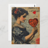 Vintager Valentinstag Postkarte (Vorne/Hinten)