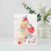 Vintager Valentinstag Postkarte (Stehend Vorderseite)
