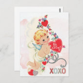 Vintager Valentinstag Postkarte (Vorne/Hinten)