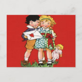 Vintager Valentinstag Postkarte (Vorderseite)