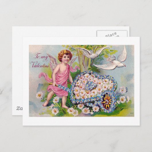 Vintager Valentinstag Postkarte (Vorne/Hinten)