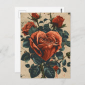 Vintager Valentinstag Postkarte (Vorne/Hinten)