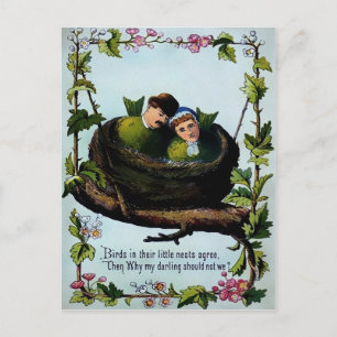 Vintager Valentinstag Postkarte