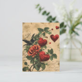 Vintager Valentinstag Postkarte (Stehend Vorderseite)