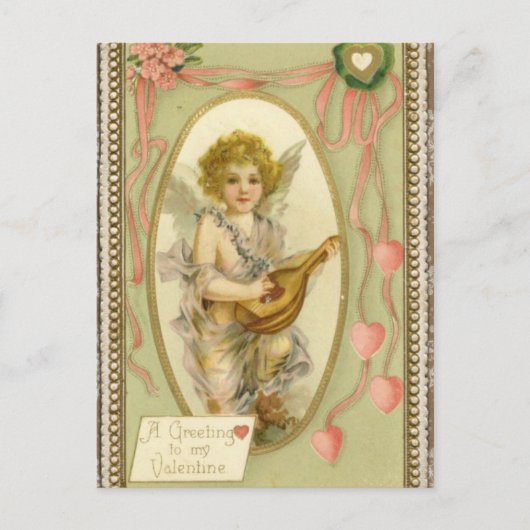 Vintager Valentinstag Postkarte (Vorderseite)