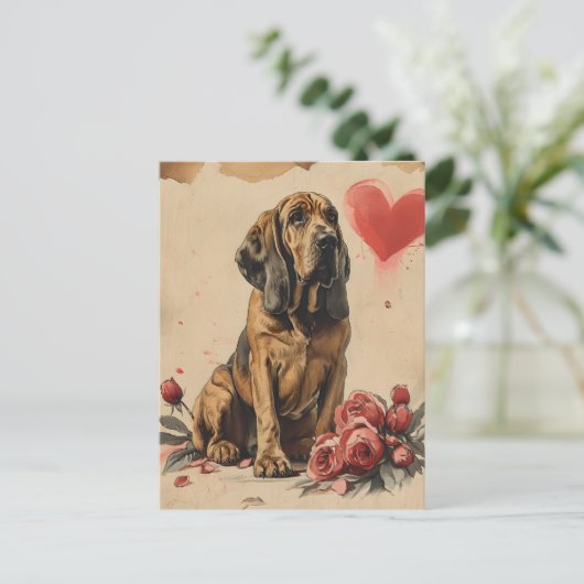 Vintager Valentinstag Postkarte (Stehend Vorderseite)