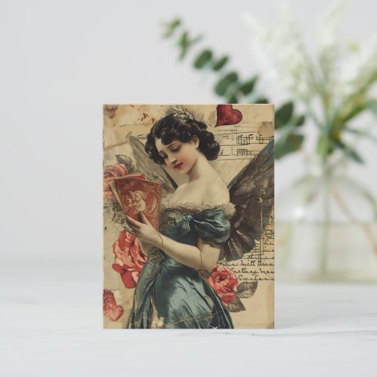 Vintager Valentinstag Postkarte (Stehend Vorderseite)