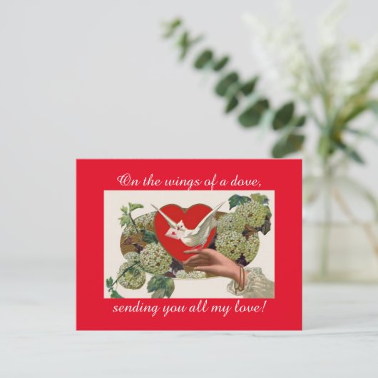 Vintager Valentinstag Postkarte (Stehend Vorderseite)