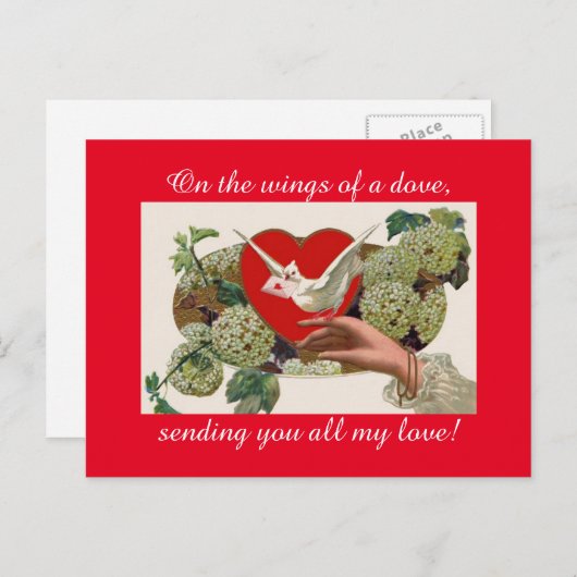 Vintager Valentinstag Postkarte (Vorne/Hinten)