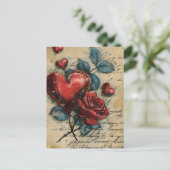 Vintager Valentinstag Postkarte (Stehend Vorderseite)