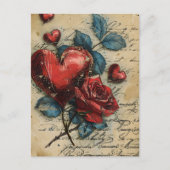 Vintager Valentinstag Postkarte (Vorderseite)