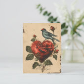 Vintager Valentinstag Postkarte (Stehend Vorderseite)