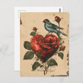 Vintager Valentinstag Postkarte (Vorne/Hinten)