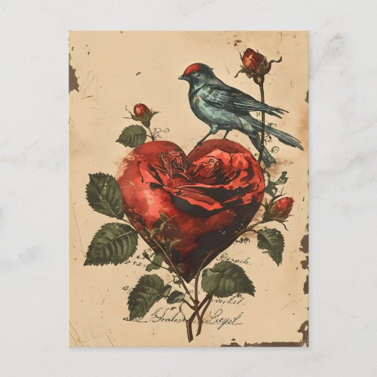 Vintager Valentinstag Postkarte (Vorderseite)