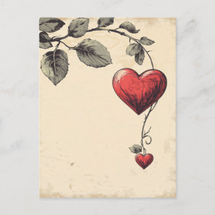 Vintager Valentinstag Postkarte