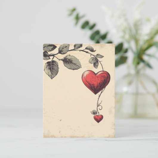 Vintager Valentinstag Postkarte (Stehend Vorderseite)