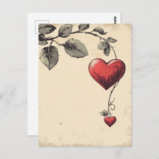 Vintager Valentinstag Postkarte (Vorne/Hinten)