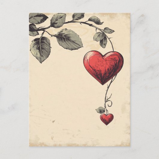 Vintager Valentinstag Postkarte (Vorderseite)