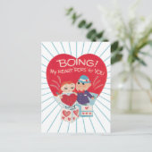 Vintager Valentinstag Postkarte (Stehend Vorderseite)