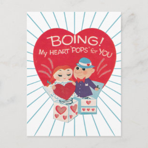 Vintager Valentinstag Postkarte