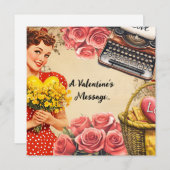 Vintager Valentinstag Retro-Ferienkarte Feiertagskarte (Vorne/Hinten)