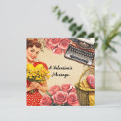 Vintager Valentinstag Retro-Ferienkarte Feiertagskarte (Stehend Vorderseite)