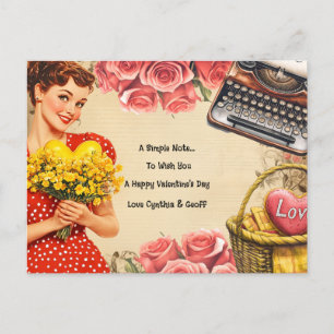 Vintager Valentinstag Retro-Ferienkarte Feiertagspostkarte