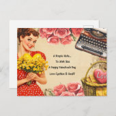 Vintager Valentinstag Retro-Ferienkarte Feiertagspostkarte (Vorne/Hinten)