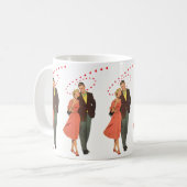 Vintager Valentinstag, romantische, schwebende Her Kaffeetasse (Vorderseite Links)