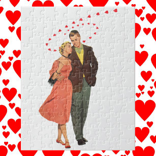 Vintager Valentinstag, romantische, schwebende Her Puzzle