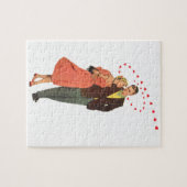 Vintager Valentinstag, romantische, schwebende Her Puzzle (Horizontal)