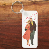 Vintager Valentinstag, romantische, schwebende Her Schlüsselanhänger (Vorderseite)