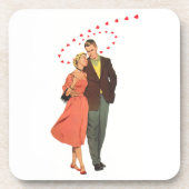 Vintager Valentinstag, romantische, schwebende Her Untersetzer (Vorderseite)