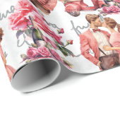 Vintager Valentinstag Romantischer Tag Geschenkpapier (Rolleneckpunkt)